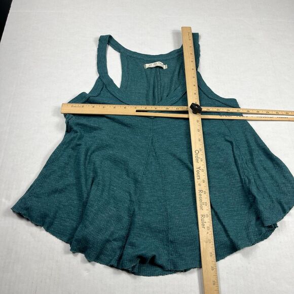We The Free People Crush On You Tank Top Teal Sleeveless V-Neck Relaxed Fit M - Picture 5 of 10